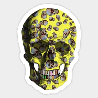 Happy Skull Random Pattern (Yellow) Sticker